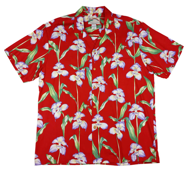 Paradise Found Men's Orchid Panel Hawaiian Shirt