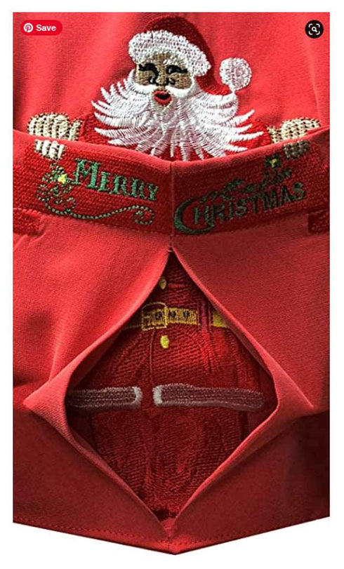 Bamboo Cay Men's Peekaboo Santa Embroidered Shirt