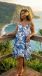 Delicate Tropical Hawaiian Scarf Hem Rayon Dress