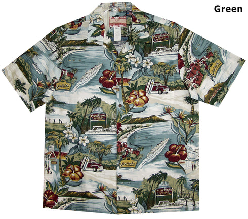 Waikiki Hawaii Cruise Ship Men's Hawaiian Shirt