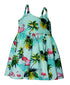 Pink Flamingo Paradise Girl's Hawaiian Flared Dress