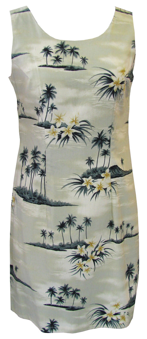 Plumeria Island Women's Sheath Hawaiian Short Tank Dress