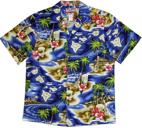 Hibiscus Hawaiian Islands Men's Hawaiian Shirt