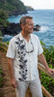 Paradise Found Men's Hibiscus Panel Hawaiian Shirt, made in Hawaii