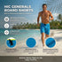 HIC Hawaiian Island Creations Men's Generals 8-Way Stretch Boardshorts – Quick Dry, SPF 50, Surf Board Shorts