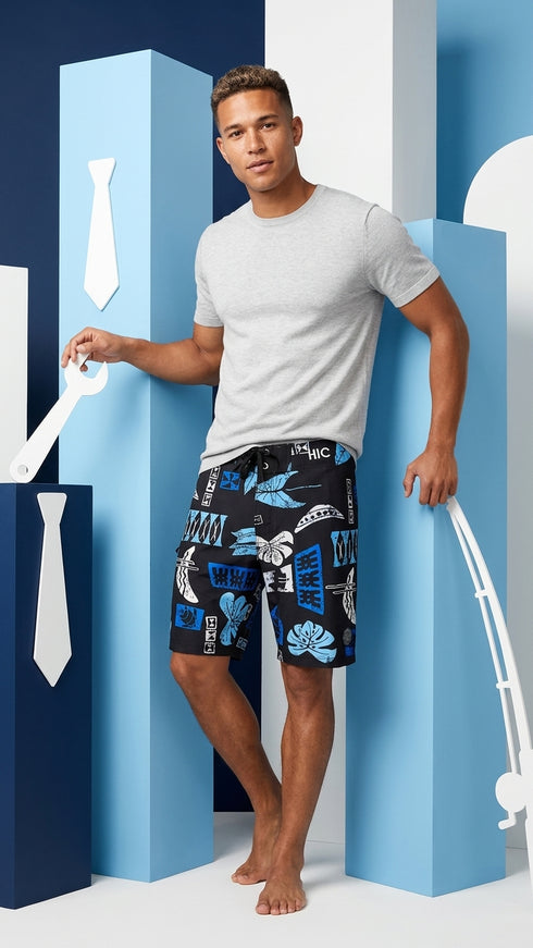 Hawaiian Island Creations HIC 19" Mahi Mahi Palms 8 Way Stretch Boardshorts