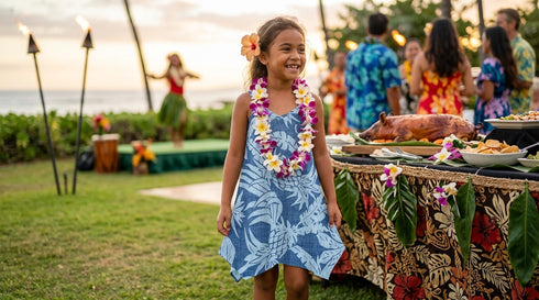 Hala Pineapples Hawaiian Girls Scarf Hem Dress