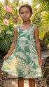 Hala Pineapples Hawaiian Side Tie Double Elastic Girls Strap Dress