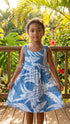 Hala Pineapples Hawaiian Side Tie Double Elastic Girls Strap Dress