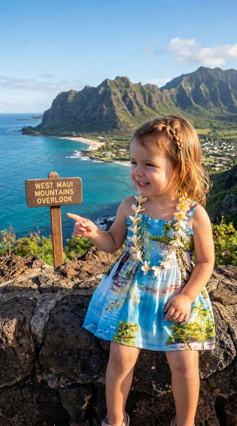 Paradise Island Surf Infant & Toddler Girl's Hawaiian Smocked Dress