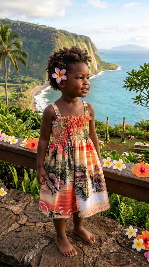 Paradise Island Surf Infant & Toddler Girl's Hawaiian Smocked Dress