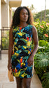 Jungle Parrot Women's Mock Wrap Hawaiian Sarong Dress