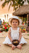 RJC Toddler Girls Classic Hibiscus Ruffle Wedding White Dress