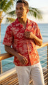 Woodcut Polynesian Island Men's Hawaiian Shirt