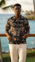 Woodcut Polynesian Island Men's Hawaiian Shirt