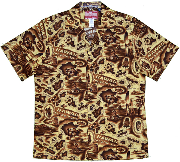Hawaii the 50th State Men's Hawaiian Shirt