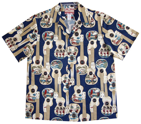 Ukulele Hula Traditional Men's Hawaiian Shirt