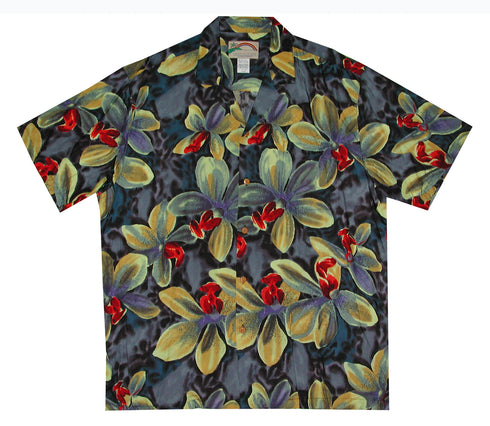 Paradise Found Men's Neon Orchid Hawaiian Shirt