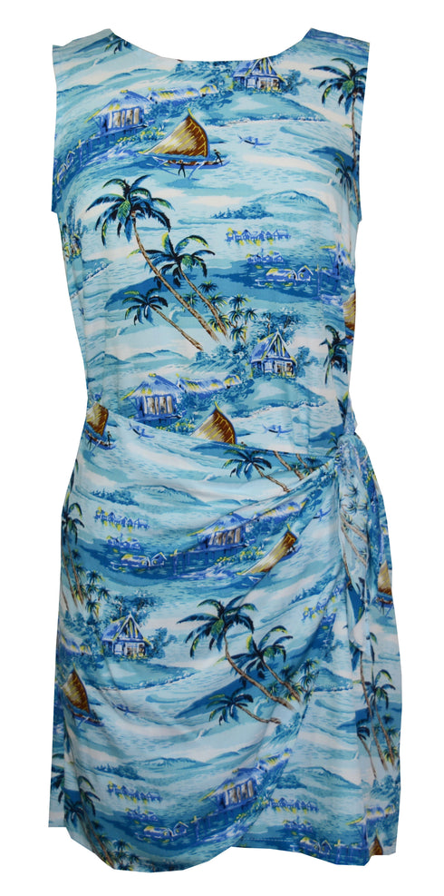 Islanders Women's Mock Wrap Hawaiian Sarong Dress