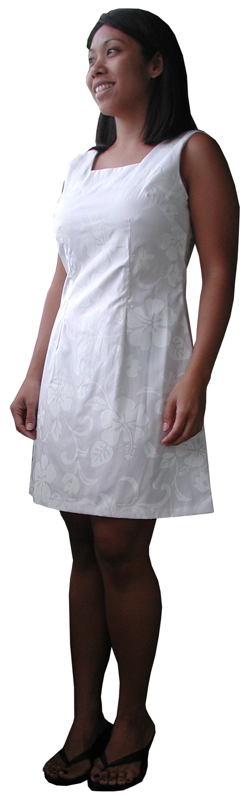 Classic Hibiscus Women's A-Line Hawaiian Short Tank Dress