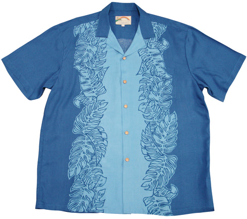 Paradise Found Men's Monstera Panel Hawaiian Shirt