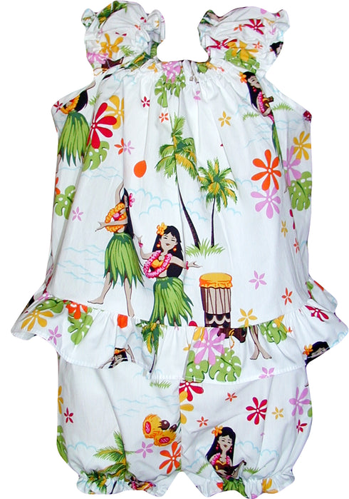 Hula Girl Dance Girl's 2pc Hawaiian Cabana Set
