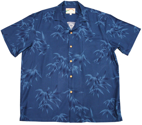 Paradise Found Men's Simple Bamboo Hawaiian Shirt