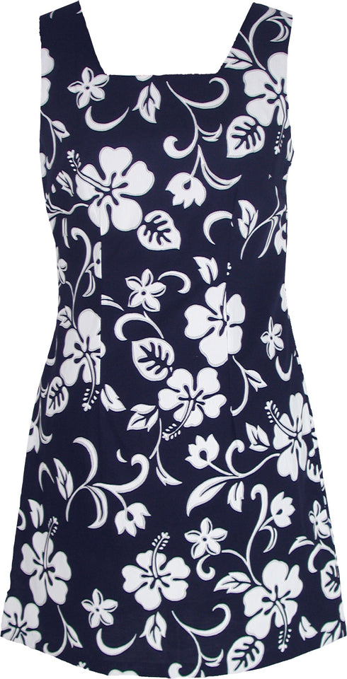 Classic Hibiscus Women's A-Line Hawaiian Short Tank Dress