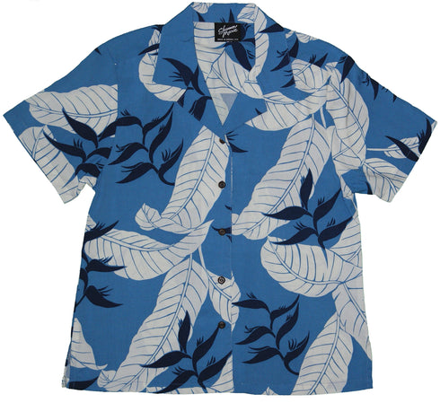 Ginger Heliconia Women's Hawaiian Camp Shirt – 100% Rayon, Made in Hawaii | RJC