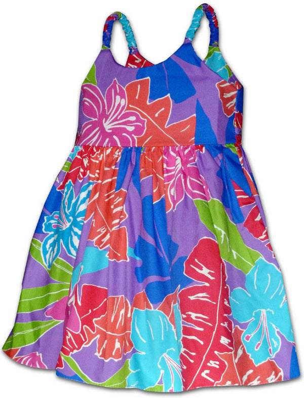 Birthday Party Fun Girl's Hawaiian Flared Dress