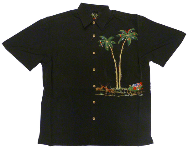 Bamboo Cay Mens Peek A Boo Santa Embroidered Shirt