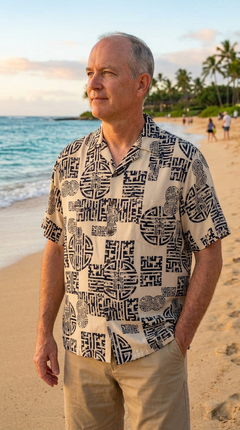 RJC Mens Asian Good Luck Rayon Shirt