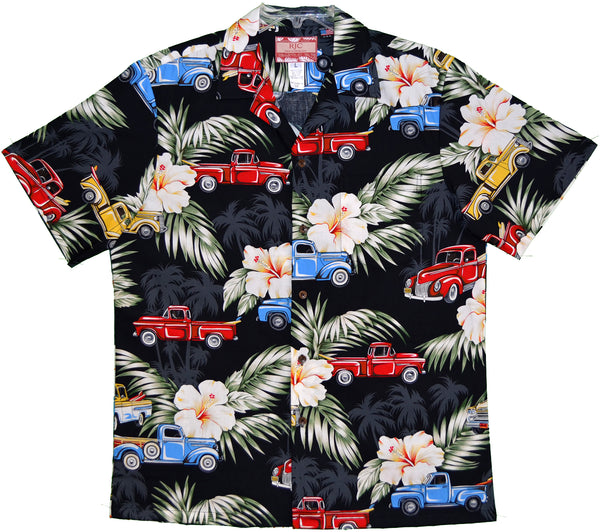 Pick Up Truck Hibiscus Men's Hawaiian Shirt