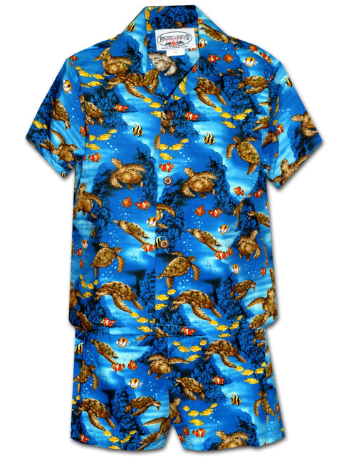 Honu Turtle Nemo Boy's 2pc Hawaiian Cabana Set