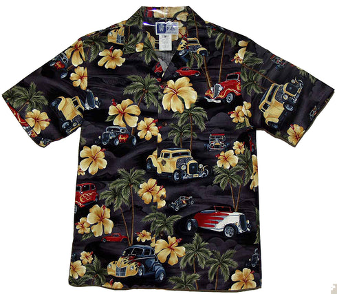 Hibiscus Drag Racers Men's Hawaiian Shirt