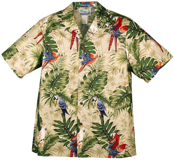Parrot Monstera Men's Hawaiian Shirt