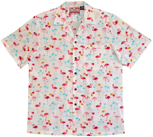 Mini Pink Flamingos Men's Hawaiian Shirt