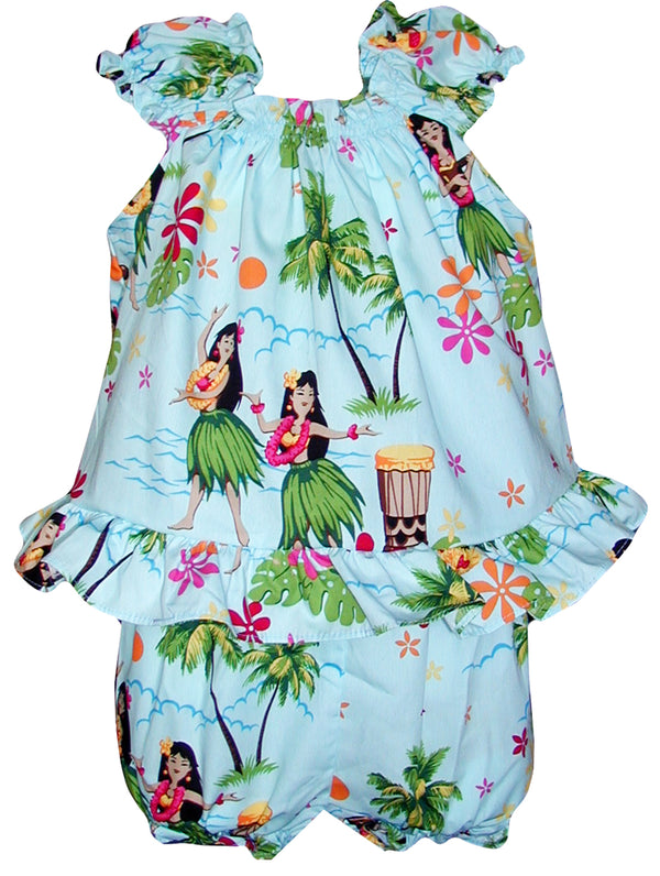 Hula Girl Dance Girl's 2pc Hawaiian Cabana Set
