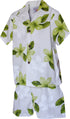 Single Tone Plumeria Boy's 2pc Hawaiian Cabana Set