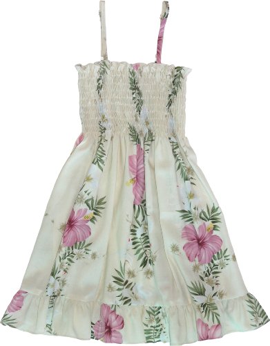 Paradise Lei Panel Girls Hawaiian Smocked Dress