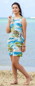 Paradise Island Surf Women's Mock Wrap Hawaiian Sarong Dress