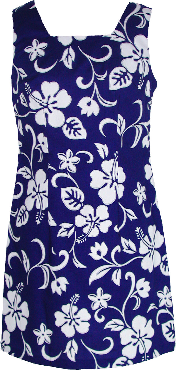 Classic Hibiscus Women's A-Line Hawaiian  Short Tank Dress