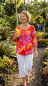RJC Womens Beauteous Flower Poetry Peasant Blouse