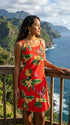 Bird of Paradise Display Women's Bias Cut Slimming Hawaiian Dress