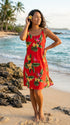 Bird of Paradise Display Women's Bias Cut Slimming Hawaiian Dress