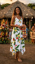 Women's Handkerchief Hem Dress - Bird of Paradise Display - Midi Length