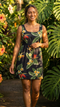 Bird of Paradise Display Women's Empire Tie Front Hawaiian Dress (Generous Fit)