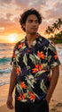 Pacific Legend Mens Bird of Paradise Plumeria Shirt