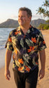 Pacific Legend Mens Bird of Paradise Plumeria Shirt