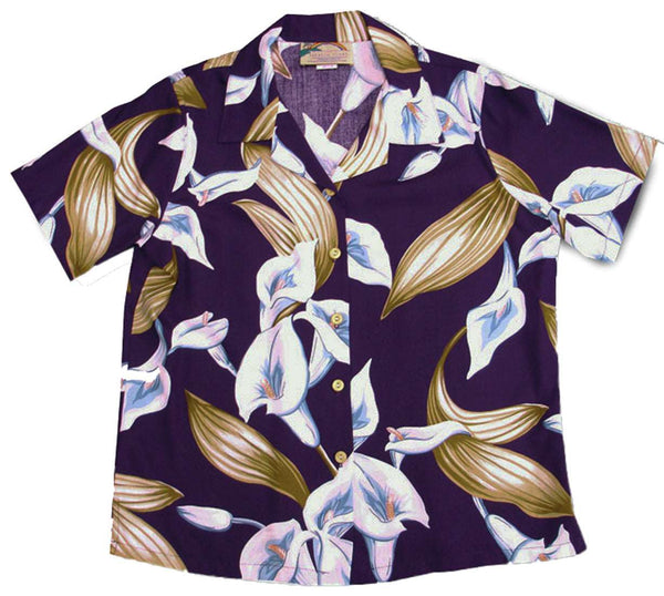 Calla Lily Women's Hawaiian Camp Shirt